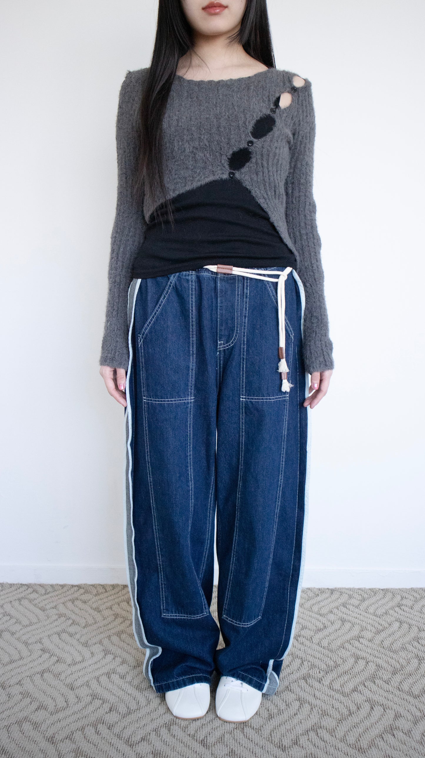 Hippie rope denim pants