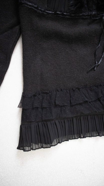 Black fairy angora frill top