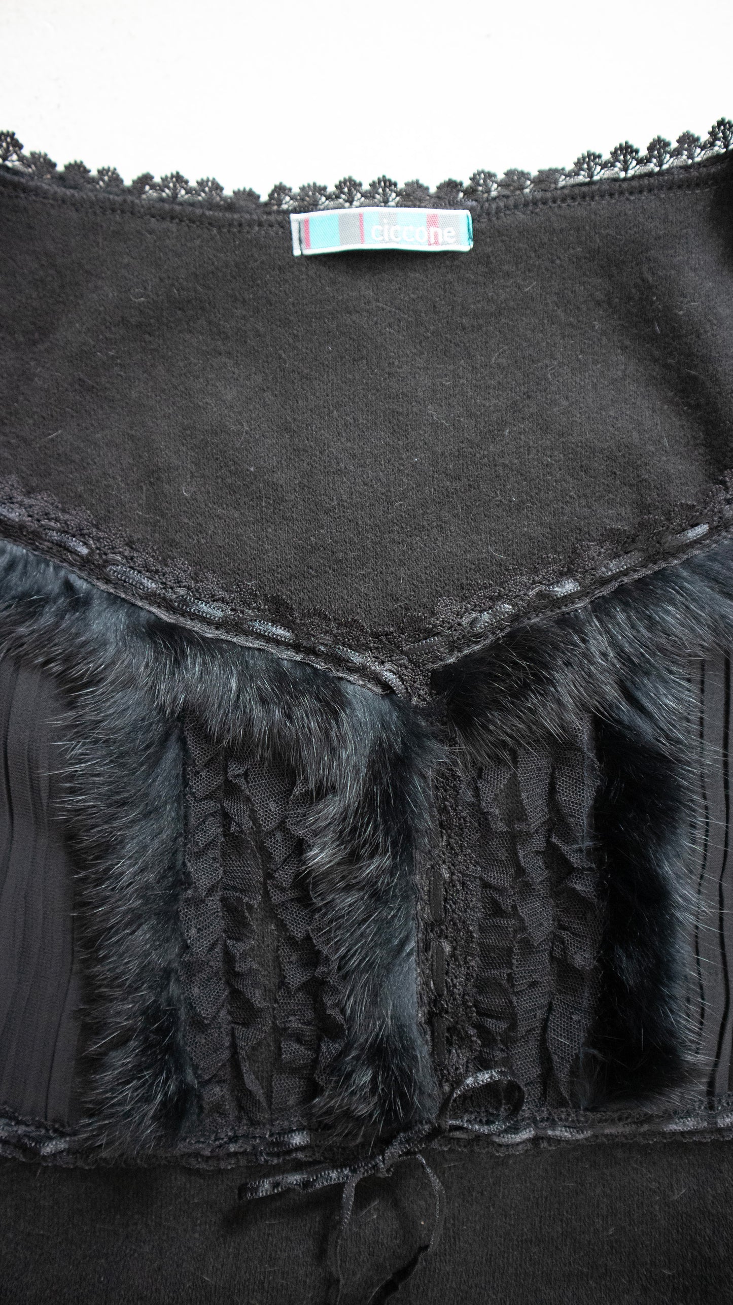 Black fairy angora frill top