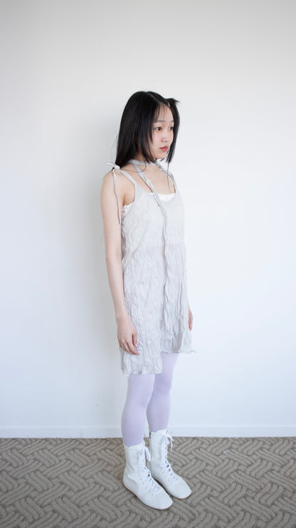 Crease tie slip dress (gray)