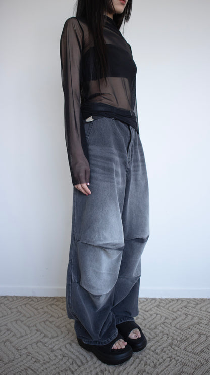 Oversized baggy denim (washed black)