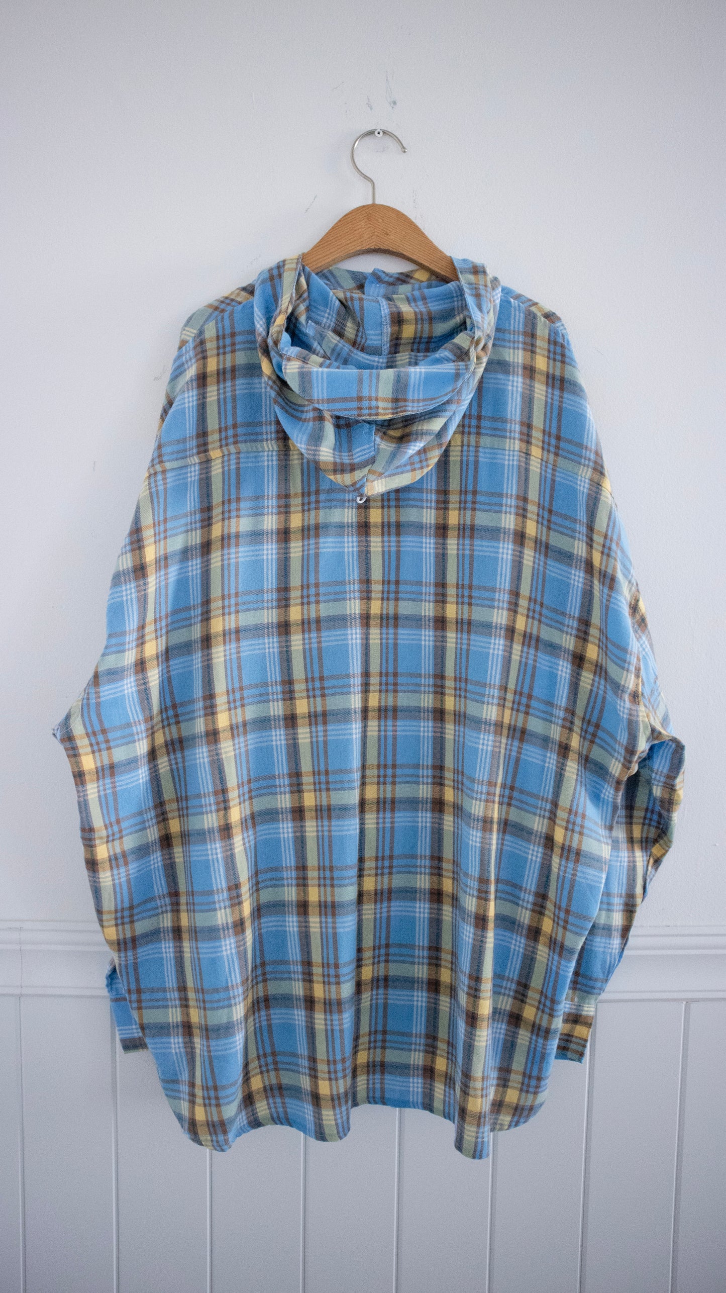 Boyfriend check hoodie shirts (skyblue)