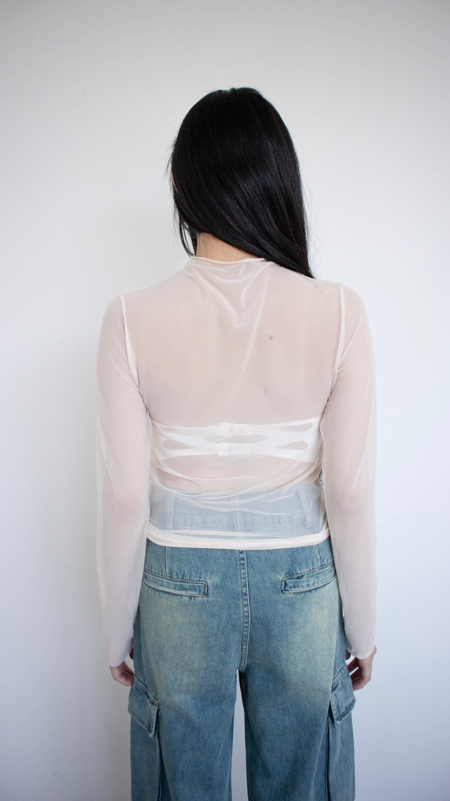 See-through net top (ivory)