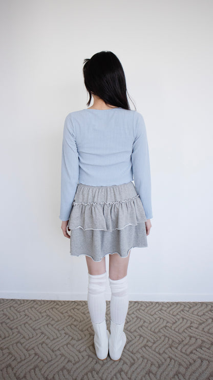 Frill sweat skirt (gray)