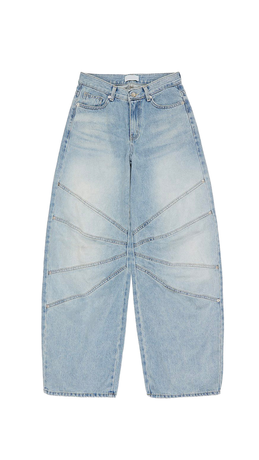 Knee seam wide denim (ice blue)