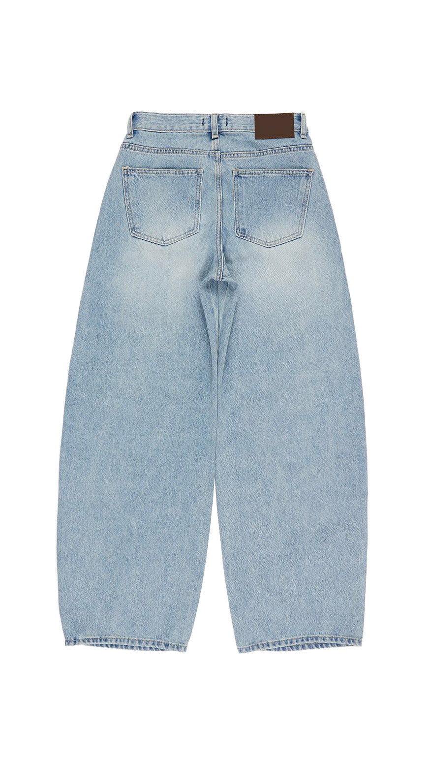 Knee seam wide denim (ice blue)