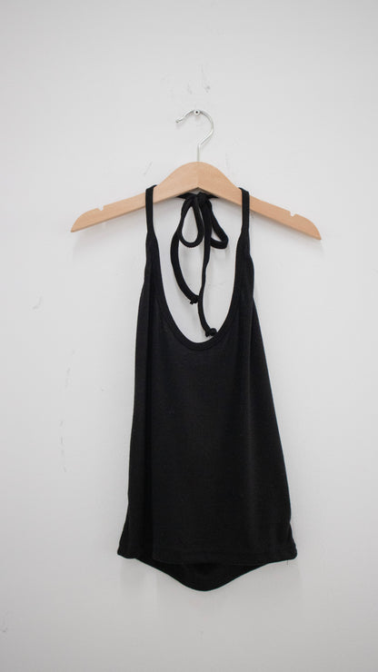 String halter sleeveless (black)