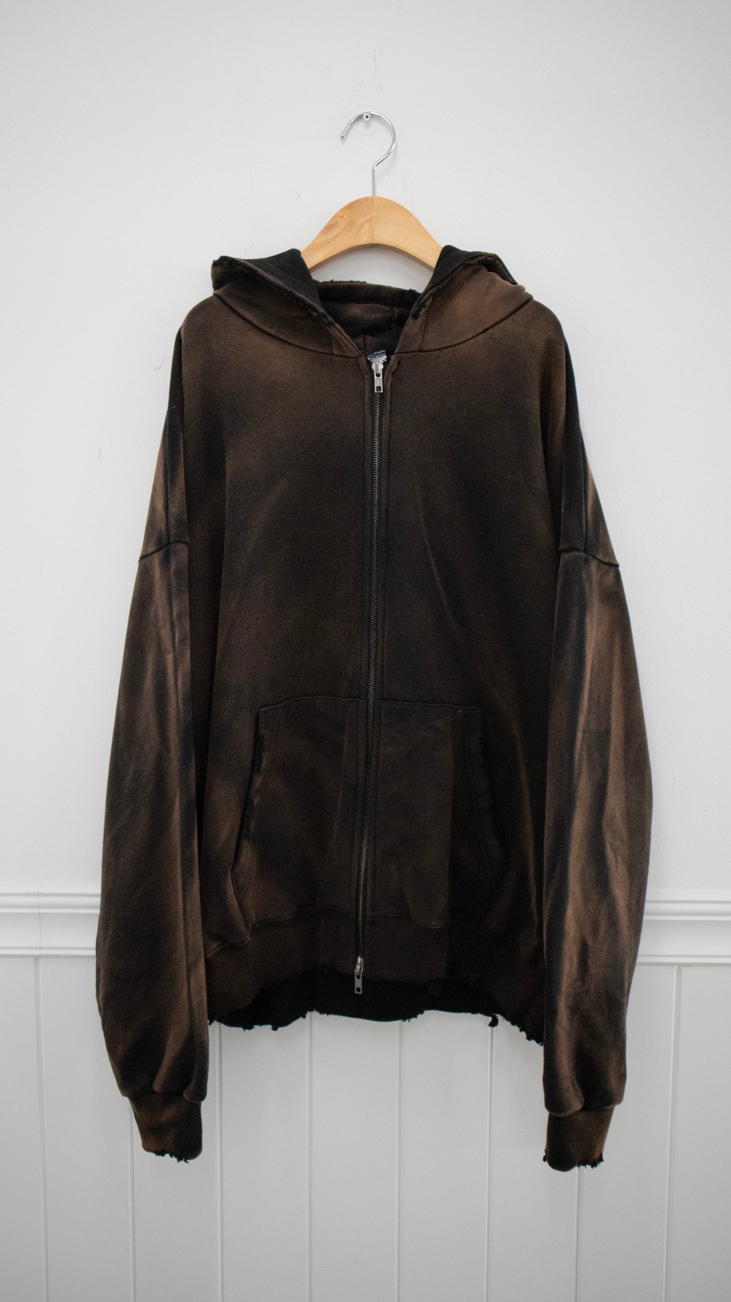 Smoke oversize hoodie zip-up (black)