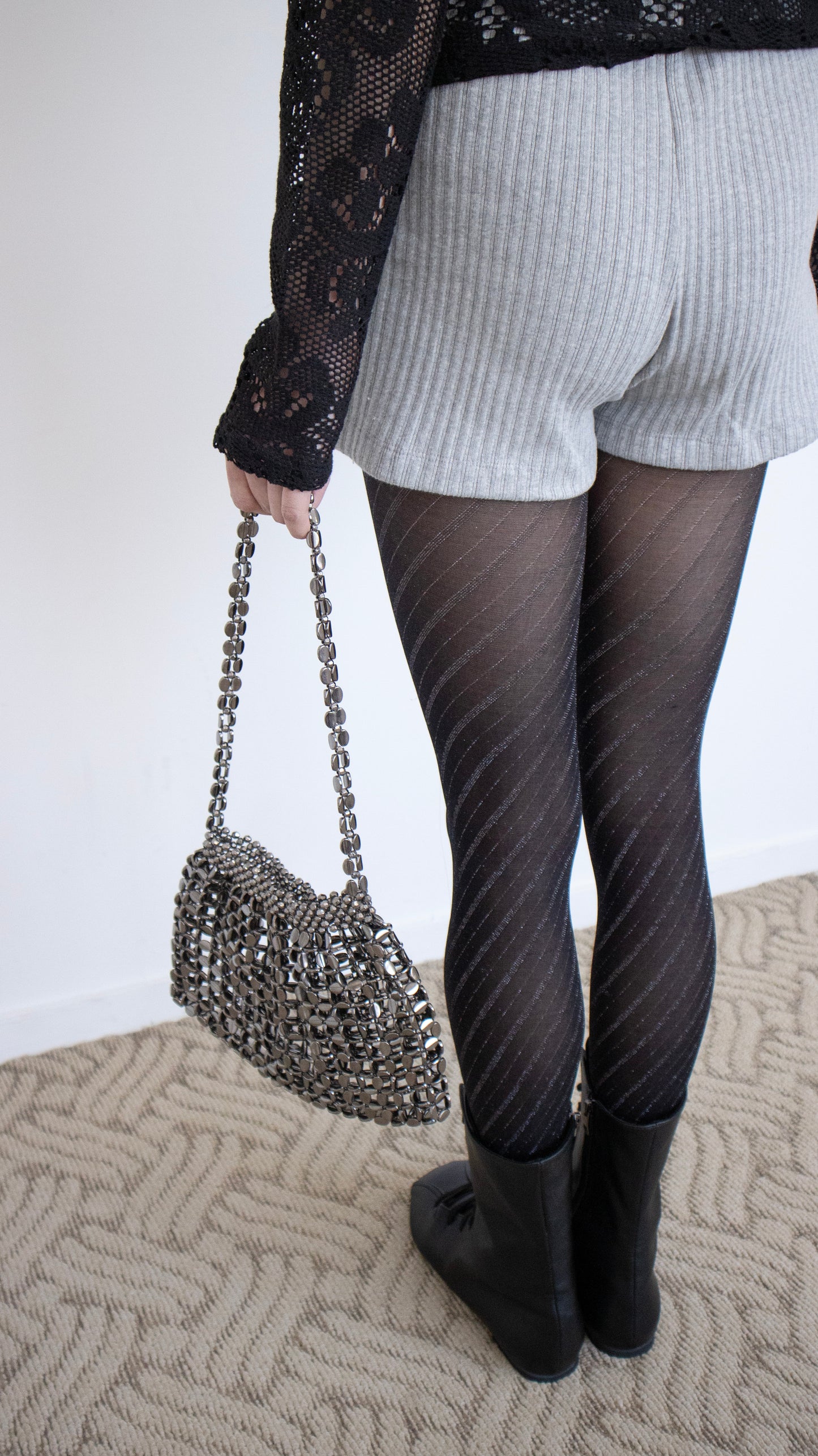 Black glitter tights