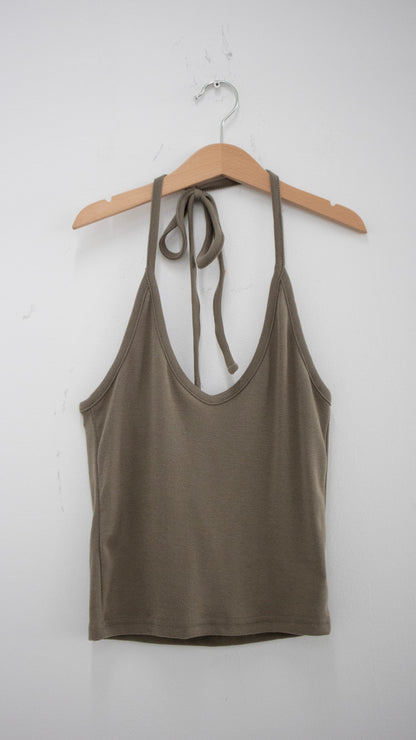 String halter sleeveless (khaki)