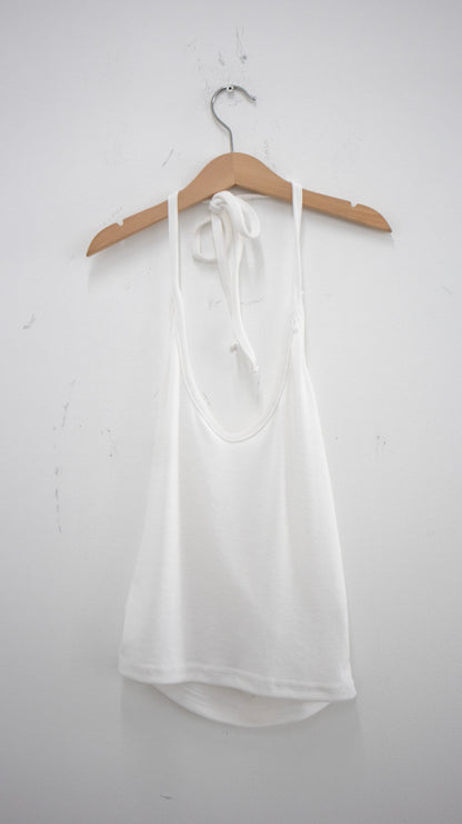 String halter sleeveless (white)