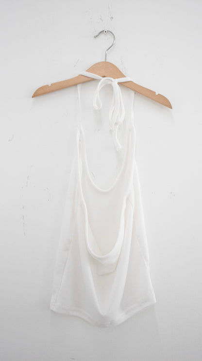 String halter sleeveless (white)