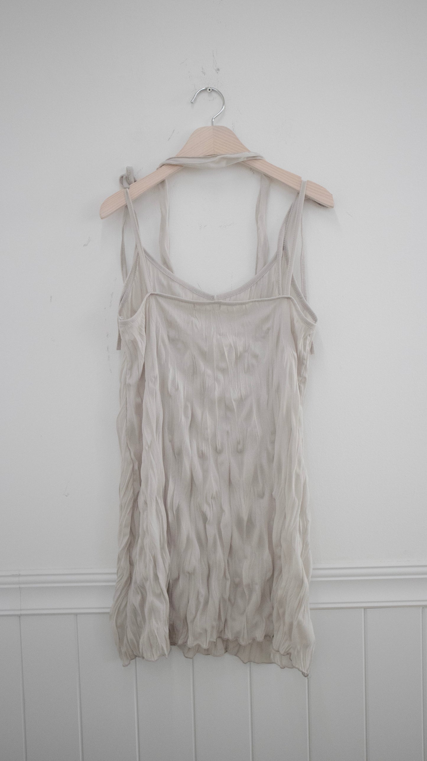 Crease tie slip dress (gray)