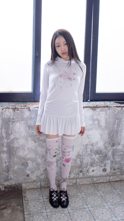 193 Chakra hoodie dress (white)