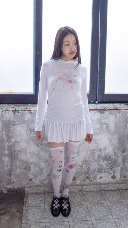 193 Chakra hoodie dress (white)