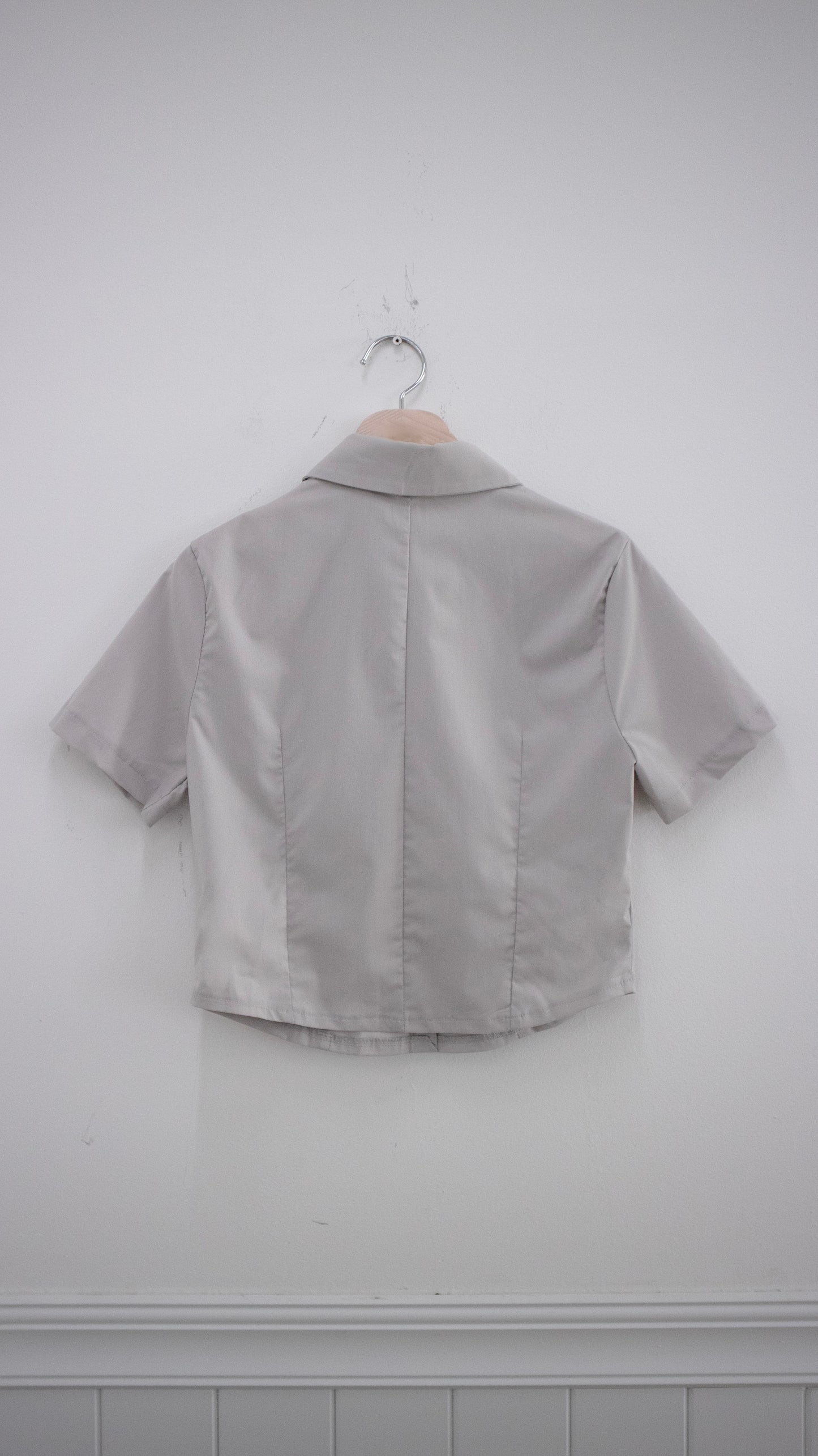 Front seam cropped shirts (gray)