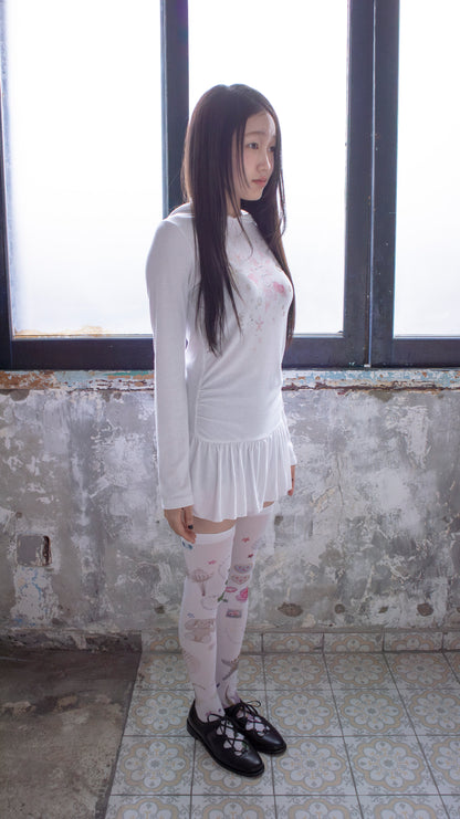 193 Chakra hoodie dress (white)