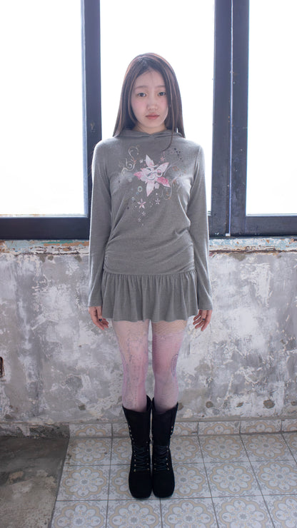 193 Chakra hoodie dress (khaki gray)