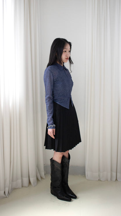 Student pleated skirt (black)