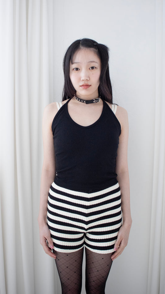 String halter sleeveless (black)