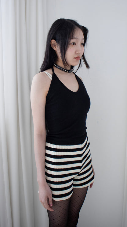 String halter sleeveless (black)