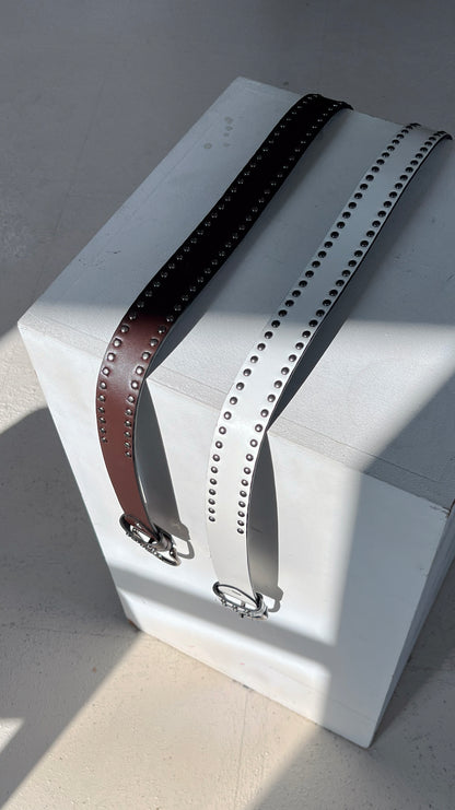 Stud leather belt (2color)