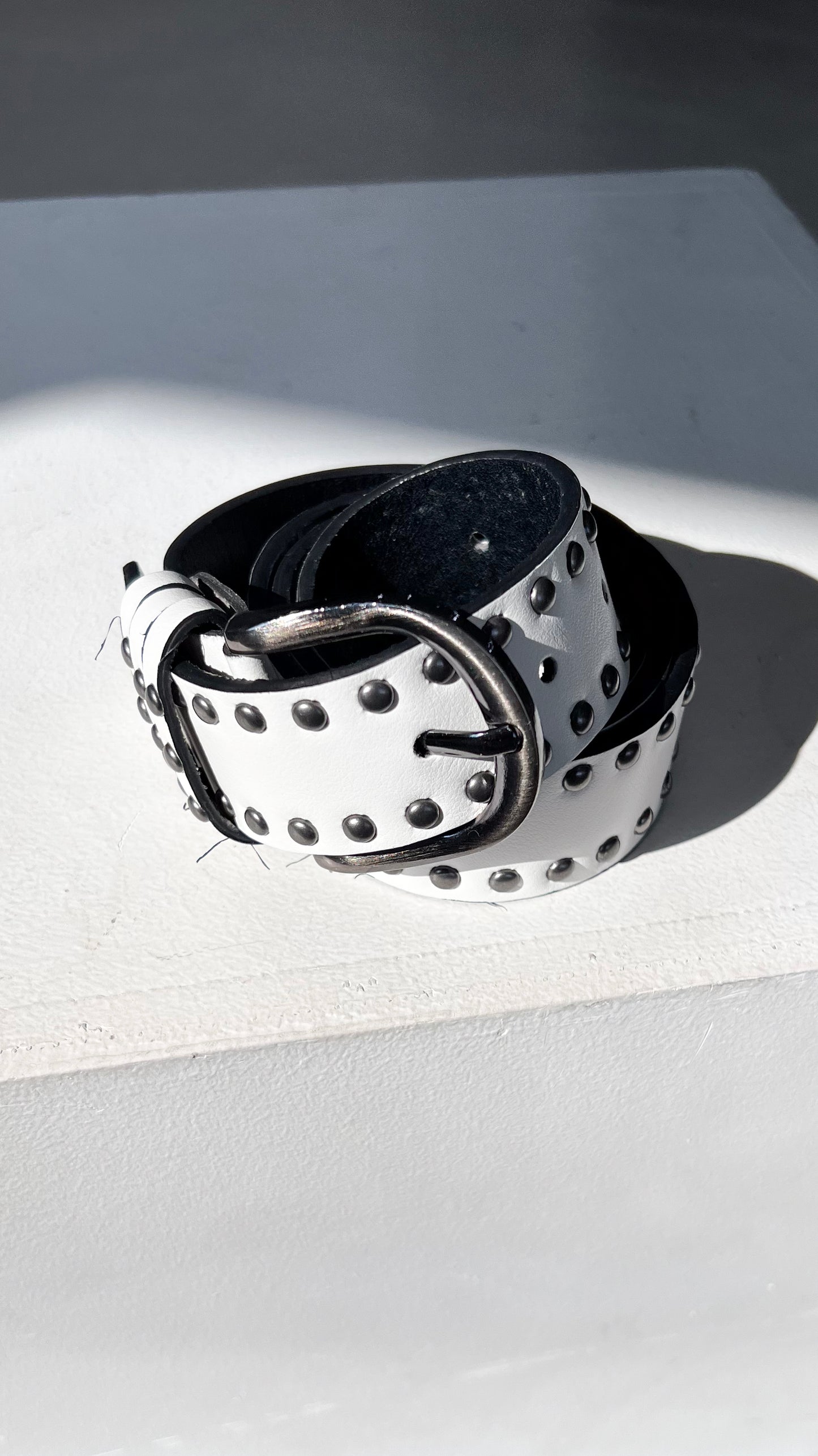 Stud leather belt (2color)