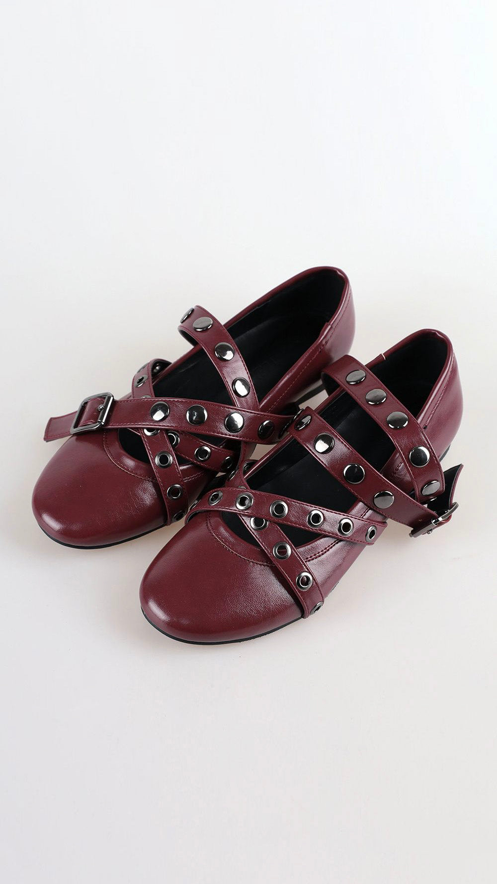 Stud cross maryjane (red)