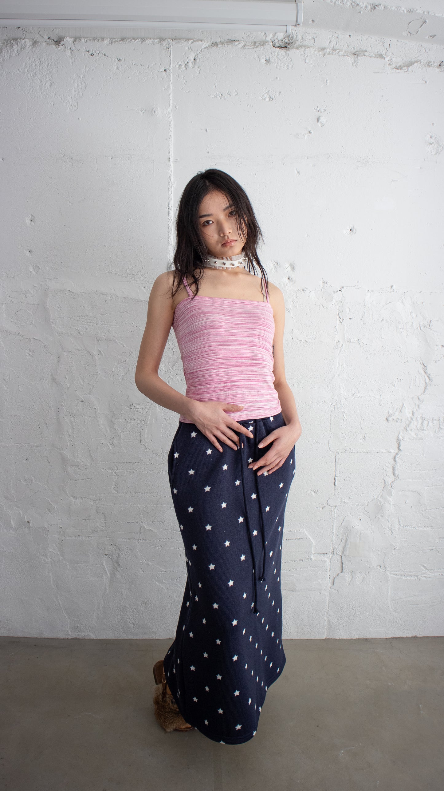 Star long skirt (navy)