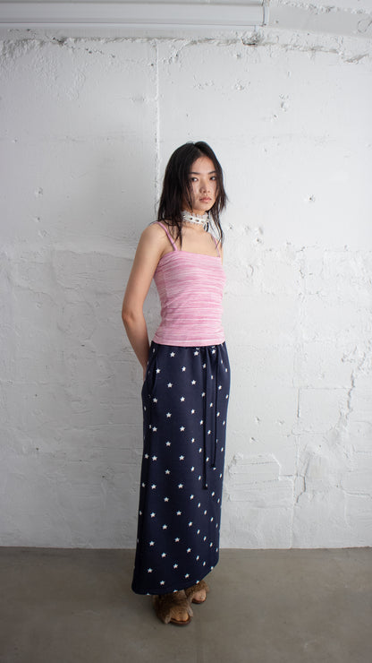 Star long skirt (navy)