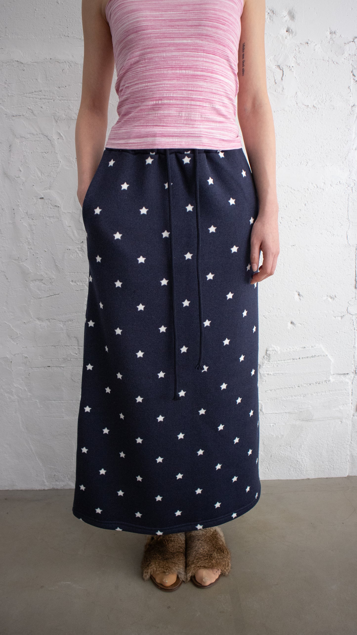 Star long skirt (navy)