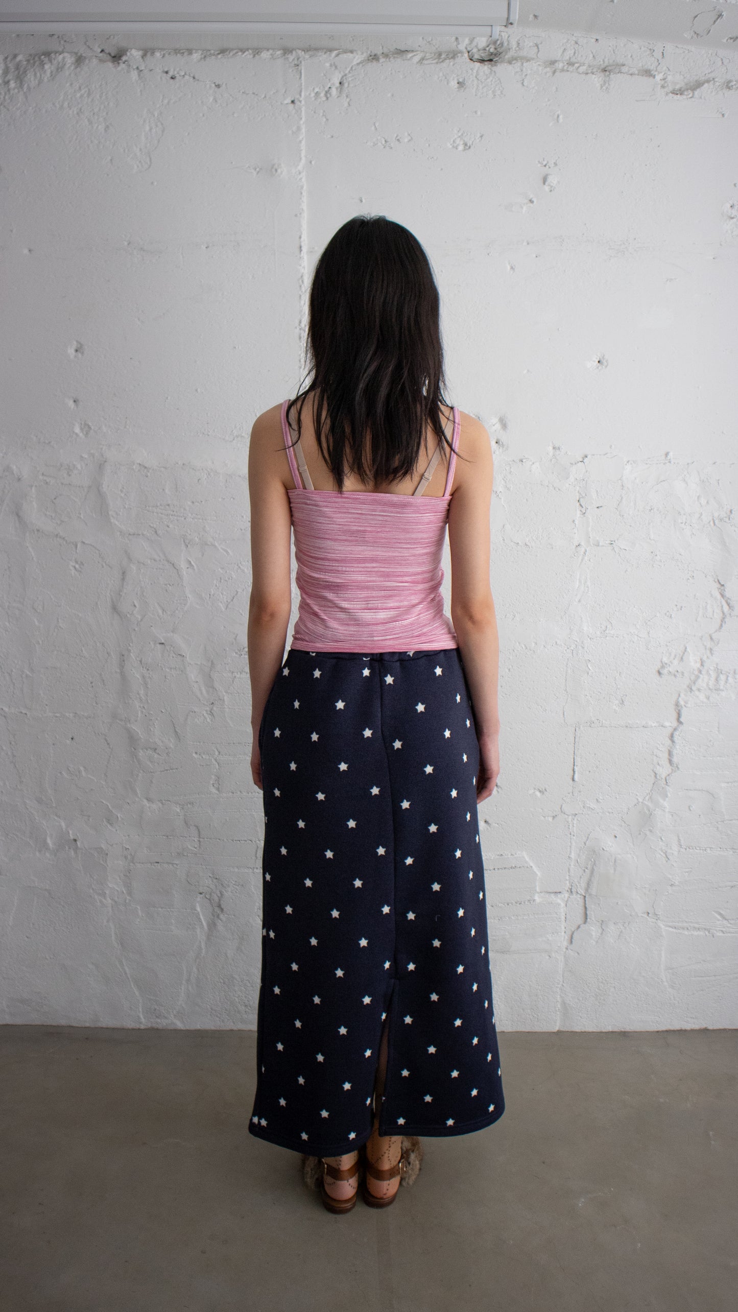 Star long skirt (navy)