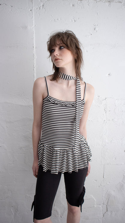 Twee stripe mini dress (ivory)