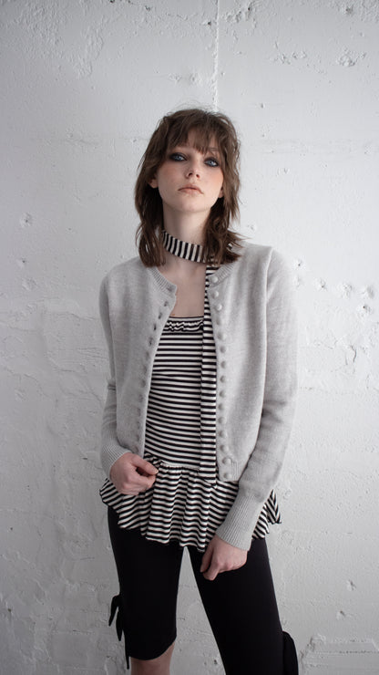 Spring button cardigan (gray)