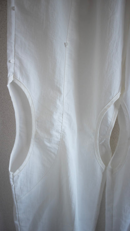 String hole nylon pants (white)