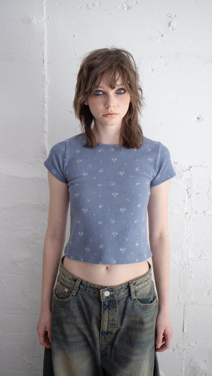 Fade flower t-shirt (blue)