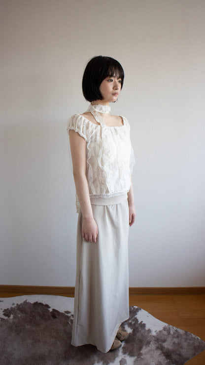 Sheer frill top (white)