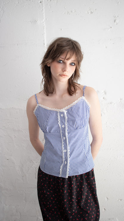 Candy check bustier (blue)