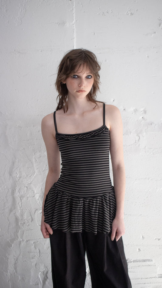 Twee stripe mini dress (black)