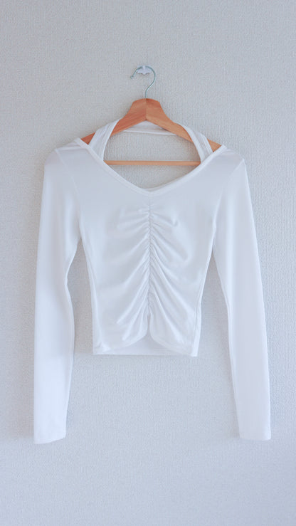 Ballerina halter L/S tee (white)