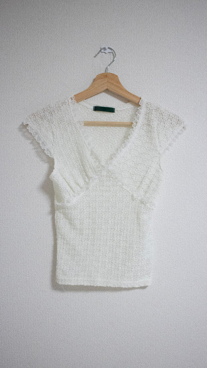 Lace fairy S/S top (ivory)