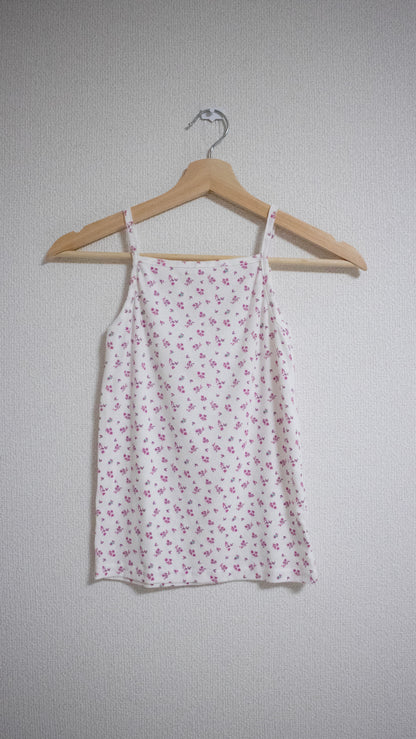 Flower rib tanktop (pink)