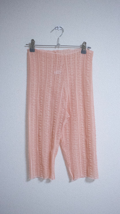 Lace half leggings (pink)