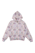 Goth stamp patch zip hoodie