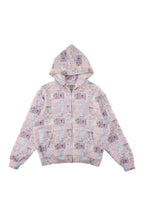 Goth stamp patch zip hoodie