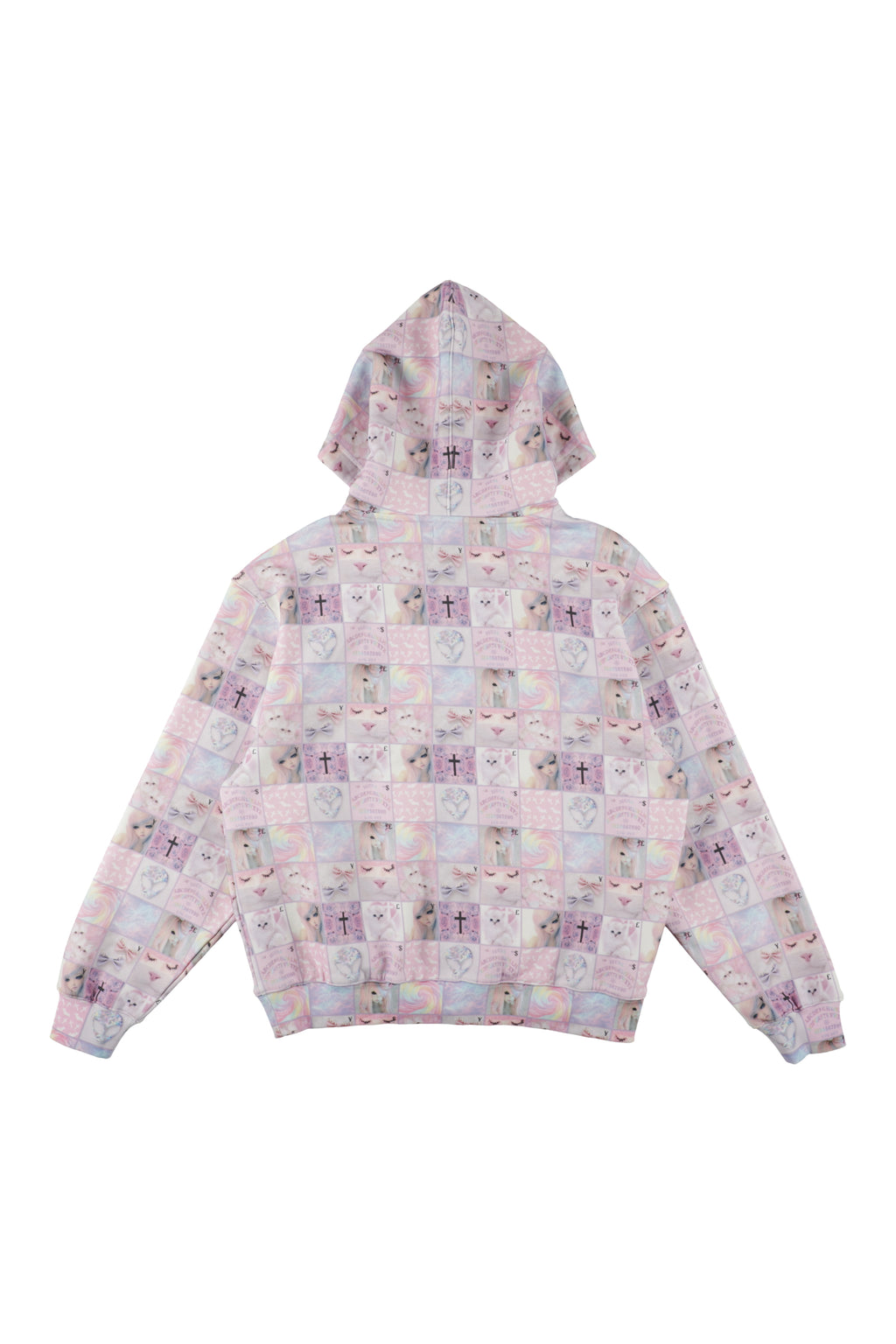 Goth stamp patch zip hoodie