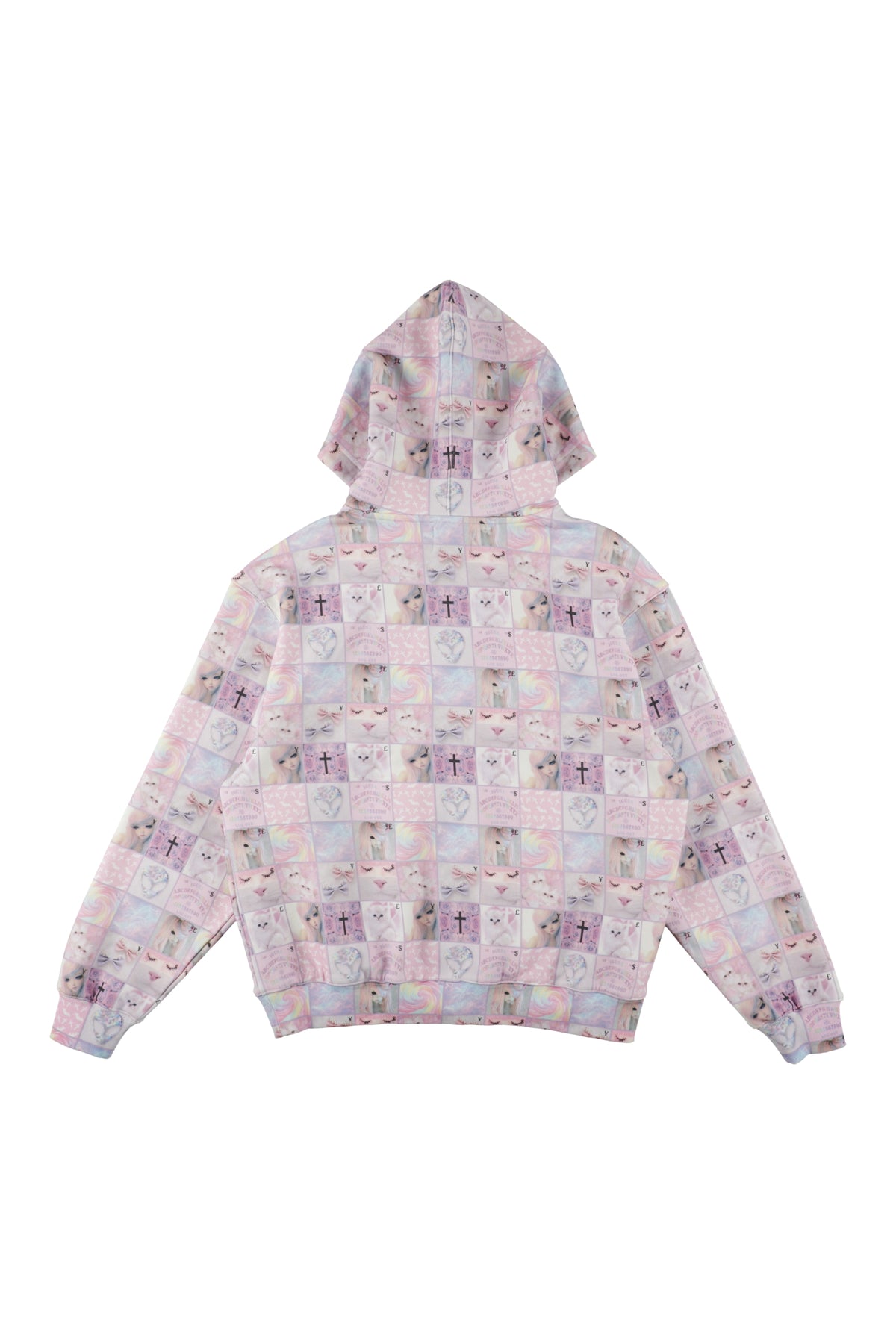 Goth stamp patch zip hoodie