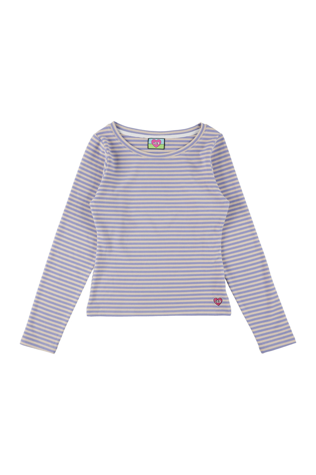 Milk Stripe Fleece Top Lavender
