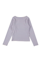 Milk Stripe Fleece Top Lavender