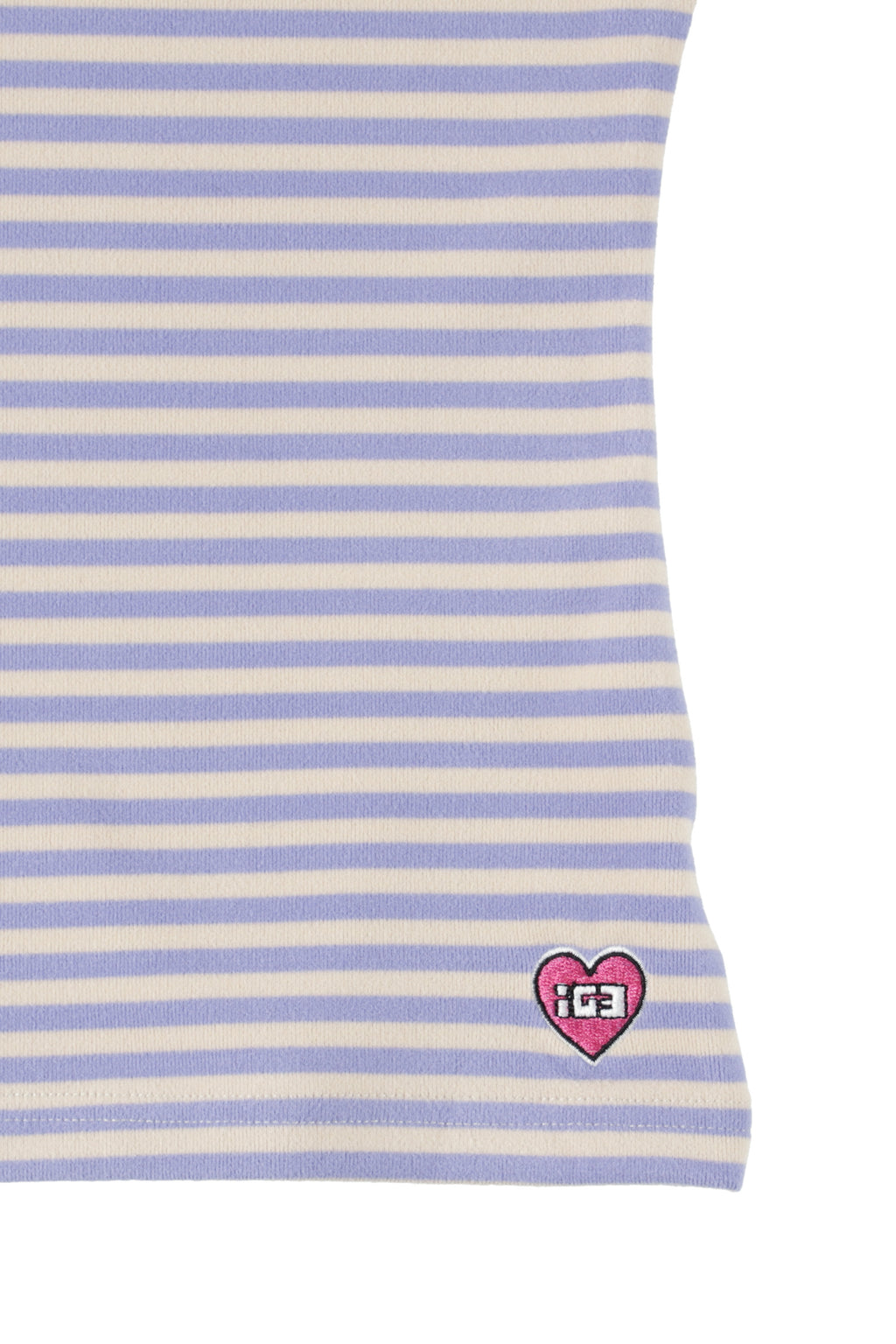 Milk Stripe Fleece Top Lavender